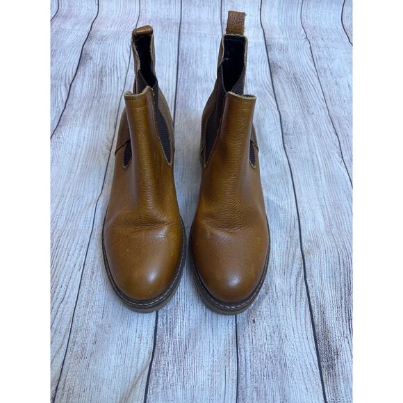 BullBoxer Boots Block Heal Leather Cognac Brown Women's Size 10 - Picture 1 of 6